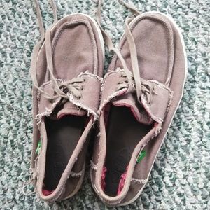 Sanuk Shoes Brown Red Green 9